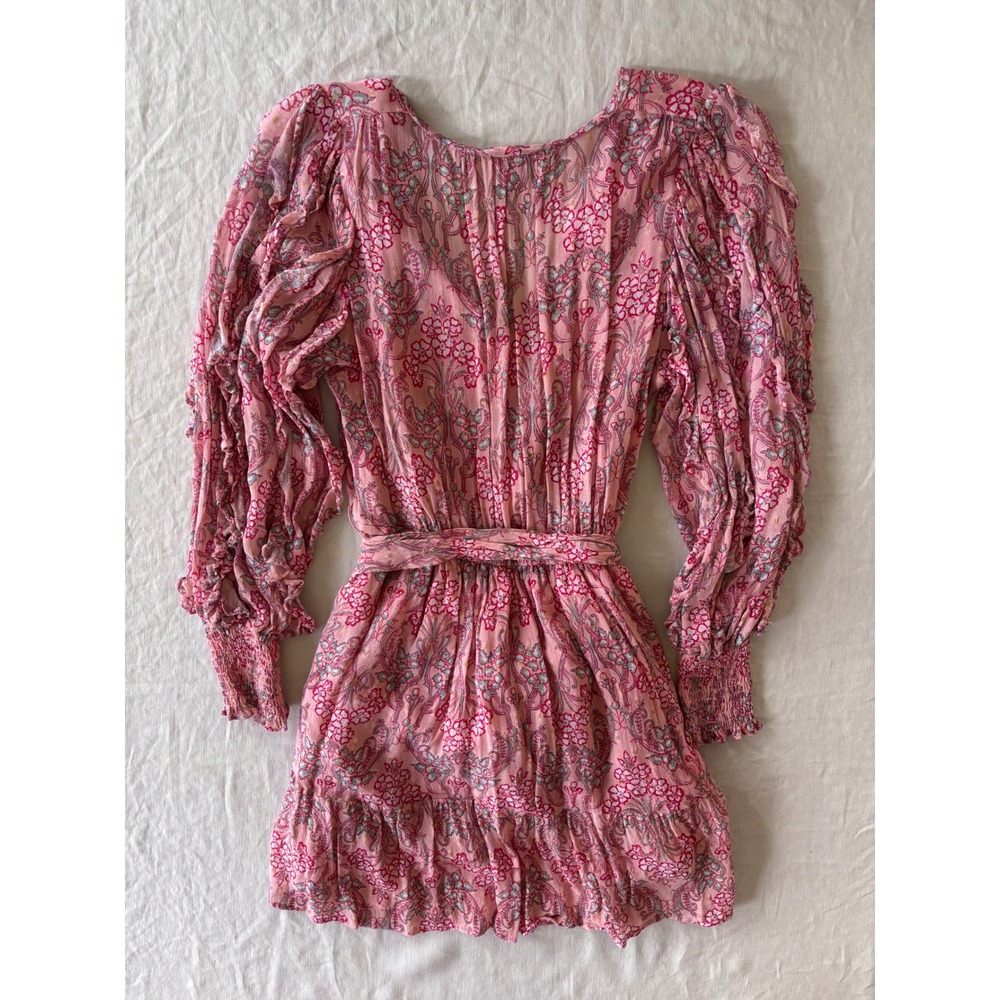 Marea by Liz Joy Cala Rosado Pink Floral Ruffle Mini Dress - Size M - Picture 13 of 14